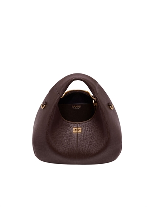 Hobo Mini Grained bag Chicory Coffee A7102 Ganni 